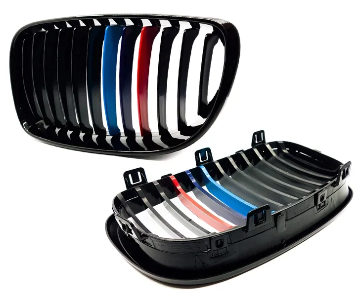 grill-nerki-bmw-e81-e82-e87-e88-czarne-malowanie-m-numery-katalogowe-zamiennikow-004gbm-bmw-e81-e82-e87-e88-2007-2012-po-lifcie-czarne-matowe-nerki-w-grill-zderzaka