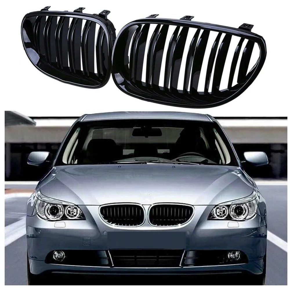 black-glossy-atrapa-grill-nerki-bmw-e60-e61-bmw-5-stan-nowy