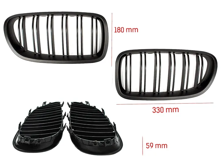 atrapa-grill-kratka-nerki-bmw-e60-e61-black-shadow-stan-nowy-numer-katalogowy-czesci-160-nerki-w-gril-bmw-bmw-e60-e61-m5-rocznik-2003-2010-czarny-matt-mtowe-mat-matte-black