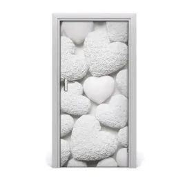 naklejka-fototapeta-na-drzwi-biale-tlo-serca