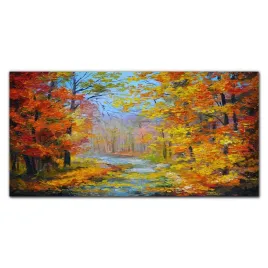 obraz-akryl-nowoczesny-z-grafika-100x50-las-jesien