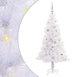 sztuczna-choinka-z-150-diodami-led-bialy-150-cm-pvc-i-stal
