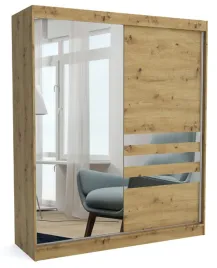 szafa-180-cm-dab-artisan-lustra-paski-przesuwna-ml