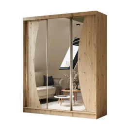 szafa-180-cm-dab-artisan-z-lustrem-przesuwna-vx180