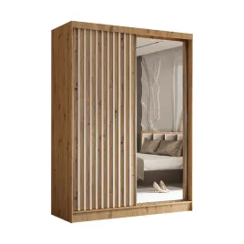 szafa-160-lustro-dab-artisan-biale-lamele-lam160