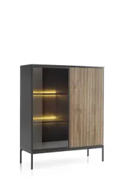 witryna-104cm-loftowa-czarna-dab-wotan-led-sento