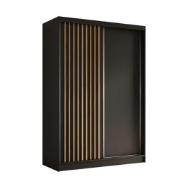 szafa-150cm-dwudrzwiowa-czarna-z-lamelami-dab-artisan-lam150