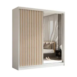 szafa-dwudrzwiowa-200-biala-lustro-lamele-dab-artisan-lam200