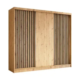 szafa-trzydrzwiowa-240-cm-dab-artisan-lamele-czarne-lam240