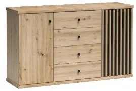komoda-2-drzwi-4-szuflady-142-cm-dab-artisan-lamele-cl4