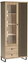 witryna-dwudrzwiowa-86-cm-artisan-lamele-czarne-nogi-cl2