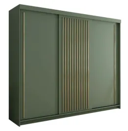 szafa-dwudrzwiowa-przesuwna-250-cm-zielona-zlote-lamele-pesto