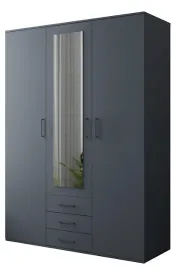 szafa-trzydrzwiowa-z-lustrem-3-szuflady-150-cm-niebieska-omega
