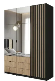 szafa-modulowa-z-lustrem-6-szuflad-150-cm-czarna-dab-wotan-jaxon