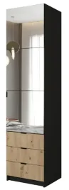 szafa-jednodrzwiowa-3-szuflady-waska-z-lustrem-50-cm-czarna-jaxon