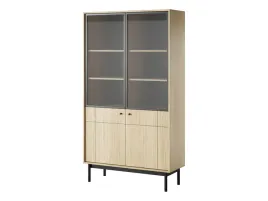 witryna-wysoka-dwudrzwiowa-nowoczesna-104-cm-dab-linea-japandi