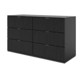 komoda-alex-1-ryflowana-czarna-120cm-zloty-uchwyt