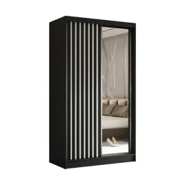 szafa-dwudrzwiowa-z-lamelami-lustro-120-cm-czarna-z-szufladami-lam120