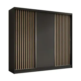 szafa-trzydrzwiowa-240-cm-czarna-lamele-dab-artisan-z-szufladami-lam240