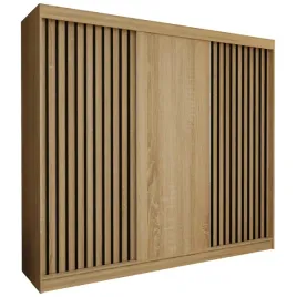 szafa-trzydrzwiowa-240-cm-sonoma-czarne-lamele-z-szufladami-lam240