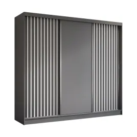 szafa-trzydrzwiowa-240-cm-grafit-lamele-biale-z-szufladami-lam240