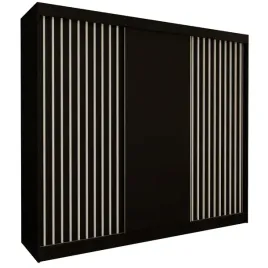 szafa-trzydrzwiowa-240-cm-czarna-lamele-biale-z-szufladami-lam240
