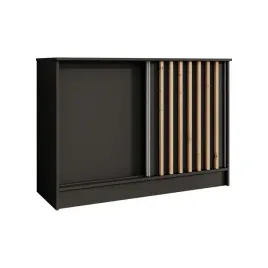 komoda-przesuwna-121-cm-czarna-z-lamelami-dab-artisan-lam
