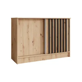 komoda-przesuwna-121-cm-dab-artisan-czarne-lamele-lam