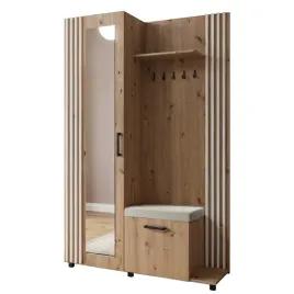 garderoba-slupek-panel-wieszaki-szafka-dab-artisan-biale-lamele-prawa-livia