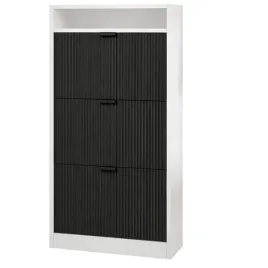 szafka-na-buty-60x125x24-cm-bialy-czarne-fronty-czarne-uchwyty-ami-mdf