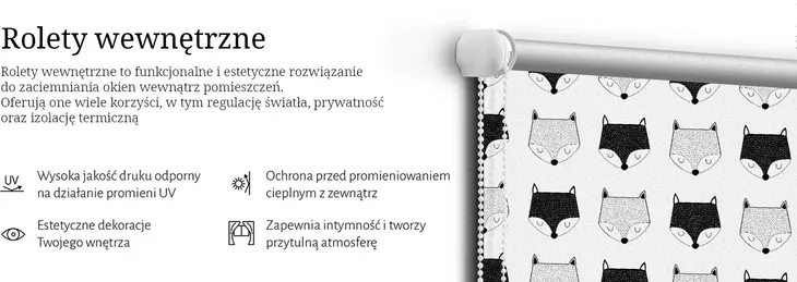wolnowiszaca-roleta-scienna-rysowane-glowy-lisow-stan-opakowania-oryginalne