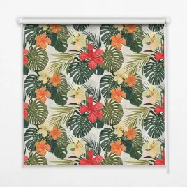 roleta-gladka-tropikalne-kwiaty-i-liscie-70x140-cm