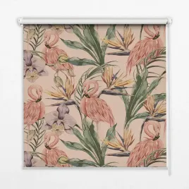klasyczna-roleta-okienna-flamingi-i-kwiaty-120x140