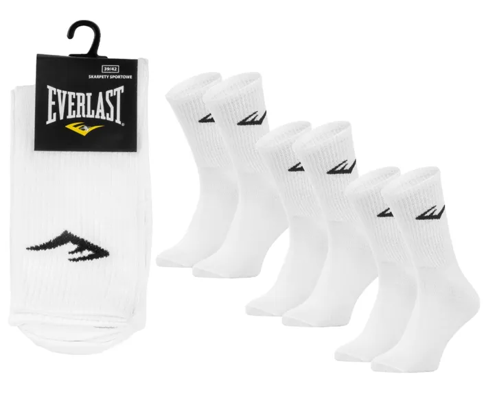 EVERLAST skarpety sportowe długie 3PAK r. 43/46 białe