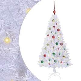 sztuczna-choinka-z-150-diodami-led-bialy-150-cm-pvc-i-stal