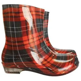 kalosze-damskie-krotkie-w-kratke-ogrodowe-41-czerwone