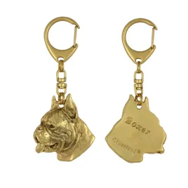 bokser-boxer-i-pozlocony-brelok-do-kluczy-z-psem-w-pudelku-prezentowym