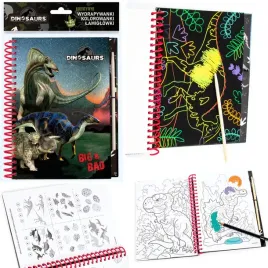 notes-kreatywny-z-wydrapywankami-kolorowankami-i-lamiglowkami-dinozaury