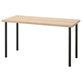 ikea-lagkapten-adils-biurko-dab-bejcowany-na-bialo-czarny-140x60-cm