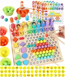 ukladanka-drewniane-klocki-kulki-rybki-montessori-mozaika-sorter-naklejki