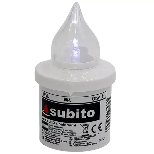 Wkład LED do Zniczy z Bateriami Gratis Comet Subito Biały WP8