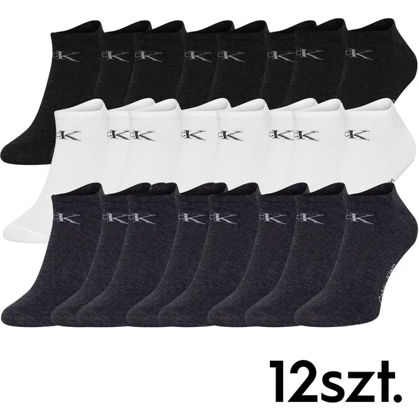 Skarpetki CALVIN KLEIN stopki 12 par białe/grafitowe/czarne 41-46