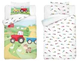 posciel-bambusowa-dziecieca-100x135-z-czerwonym-traktorem-na-farmie