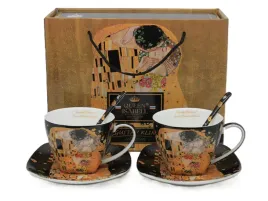 ekskluzywny-komplet-porcelany-filizanek-gustav-klimt-pocalunek-lyzeczki