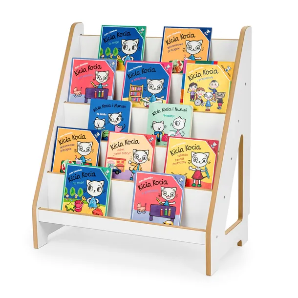 Biblioteczka Montessori Regał na Książki i Zabawki dla Dzieci Duży Biały