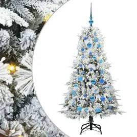 sztuczna-choinka-z-zawiasami-z-podstawa-bialy-150-cm-pe-i-pvc