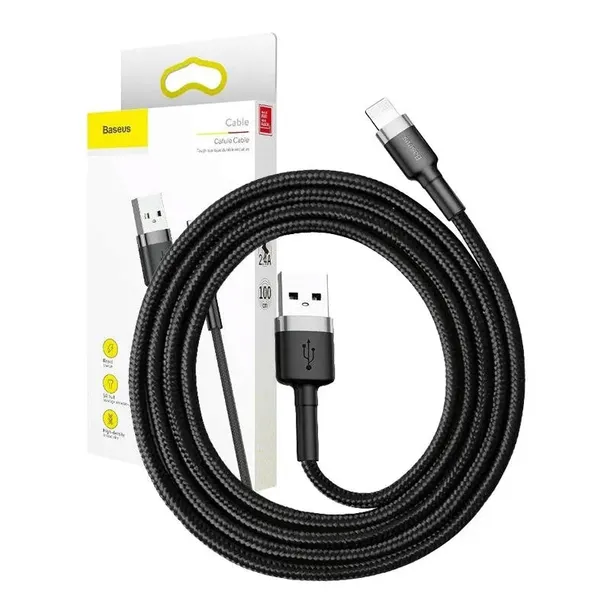 kabel-lightning-usb-baseus-cafule-24a-0-5m-szaro-czarny-stan-nowy-marka-bez-marki