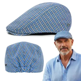 kaszkiet-meski-bawelniany-na-lato-czapka-w-krate-cienki-niebieski-pakojeans