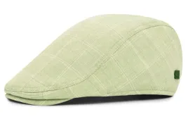 kaszkiet-meski-bawelniany-na-lato-czapka-w-kratke-jasnozielony-pako-jeans