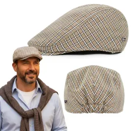kaszkiet-meski-bawelniany-na-lato-czapka-w-krate-cienki-bezowy-pako-jeans
